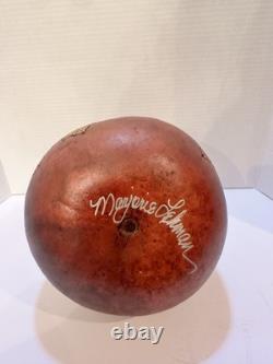 Marjorie Lehman signed large Gourd, Natural folk Art Leaves Museum Condition
