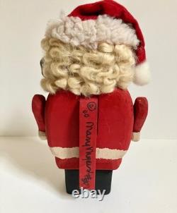 Mary Myers Hand Carved Santa Nutcracker Folk Art Signed #86 Made in 2000