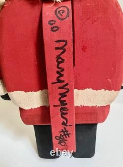 Mary Myers Hand Carved Santa Nutcracker Folk Art Signed #86 Made in 2000