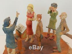 Master Carver Richard Jensen, NY Carved Wood Country Wedding Diorama -Folk Art