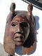 Mayan Hand Carved Wood Mask Guatemala Folks Art Scuplture Chief Face With Birds