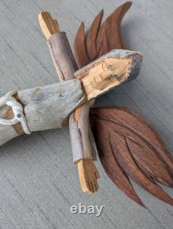 Medium Ben Ortega #1 Angel Folk Art Signed Hand Carved Wall Sculpture 10x8