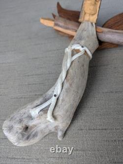 Medium Ben Ortega #1 Angel Folk Art Signed Hand Carved Wall Sculpture 10x8