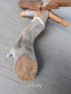 Medium Ben Ortega #1 Angel Folk Art Signed Hand Carved Wall Sculpture 10x8