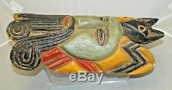 Mexican 1937 Wood Carved Painted Folk Art Festival Tribal Mask Tourist Piece