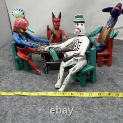 Mexican Folk Art Alebrijes Table Scene Hand Carved Wood Figurine Set Oaxaca