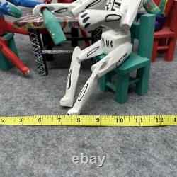 Mexican Folk Art Alebrijes Table Scene Hand Carved Wood Figurine Set Oaxaca