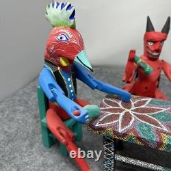 Mexican Folk Art Alebrijes Table Scene Hand Carved Wood Figurine Set Oaxaca Mexican Folk Art Alebrijes Table Scene Hand Carved Wood Figurine Set Oaxaca