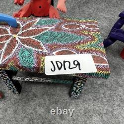Mexican Folk Art Alebrijes Table Scene Hand Carved Wood Figurine Set Oaxaca Mexican Folk Art Alebrijes Table Scene Hand Carved Wood Figurine Set Oaxaca