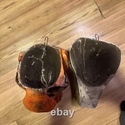 Mexican Folk Art Carved Jaguar & Wolf Masks