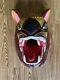 Mexican Folk Art Carved Wood Jaguar With Makers Mark