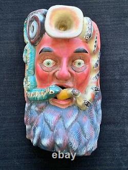 Mexican Folk Art Carved Wood Mask
