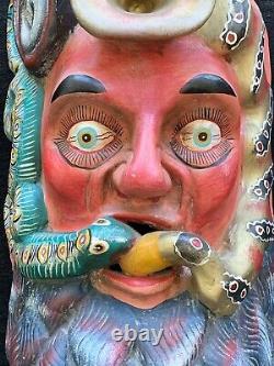 Mexican Folk Art Carved Wood Mask