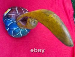 Mexican Folk Art Vintage Giant Hummingbird Aztec Warrior Mask From Guerrero