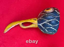 Mexican Folk Art Vintage Giant Hummingbird Aztec Warrior Mask From Guerrero