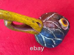 Mexican Folk Art Vintage Giant Hummingbird Aztec Warrior Mask From Guerrero