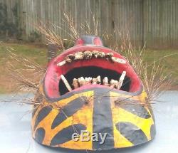 Mexican Hand Carving Wood mask Jaguar / tigre, Mexico Folks art dancing mask