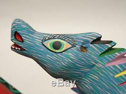 Mexican Porfirio Sosa Gutierrez Oaxacan Wood Carving Dragon Folk Art Sculpture