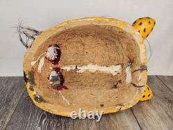 Mexican Tigre Mask Carved Painted Wood Tiger Mask Guerrero Ceremonial Folk Art