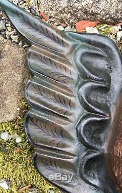 Mexican Wood Carved Cherub with Wings Folk Art Cherubs Double Cherub Faces