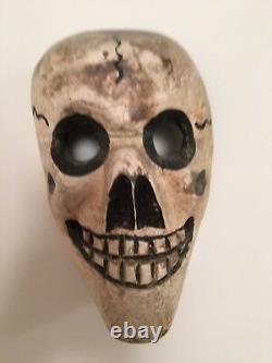 Mexican or Guatemalan Festival Mask Wood Carved Folk Art Museum Piece