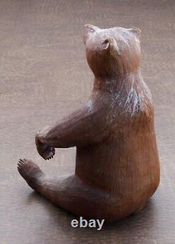 Michael Kluck Signed Folk Art Carving Grizzly Bear 1990 Santa Fe New Mexico