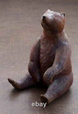 Michael Kluck Signed Folk Art Carving Grizzly Bear 1990 Santa Fe New Mexico