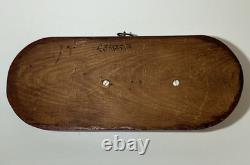 MidCentury Folk Art Lester Baker 1970 Hand Carved Whale Solid Wood Plaque Signed