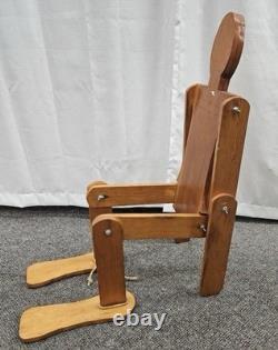 Mid 20th Century Folk Art Life Sized Articulating Wood Man Sculpture