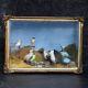 Mid-20th Century Hand Carved Folk-art Bird Diorama With Authentication Stamp