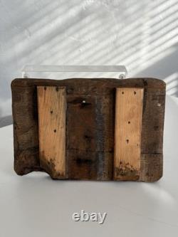 Mid Century Black Folk Art Carved Wood Relief Wall Hanging Sign Advertisement