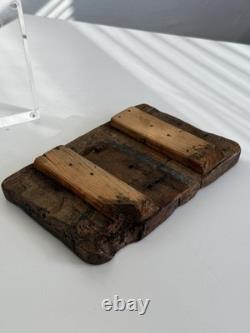 Mid Century Black Folk Art Carved Wood Relief Wall Hanging Sign Advertisement