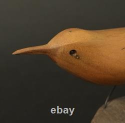 Mid Century Folk Art Carved Wood Bird Sculpture on Driftwood Vintage Figure 8