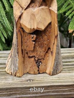 Miguel Salazar Art Hand Carved Wood St. Peter Taos New Mexico Vintage'98 Signed