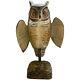 Mike Borrett Polychrome Folk Art Carved Wooden Great Horned Owl Decoy