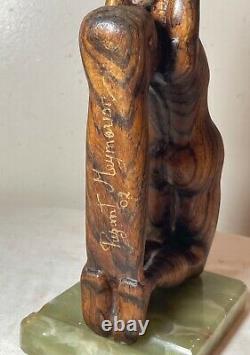 Modern carved wood nude lady woman Puzant Meymarian sculpture statue Folk art