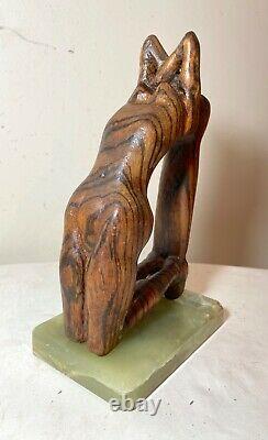 Modern carved wood nude lady woman Puzant Meymarian sculpture statue Folk art