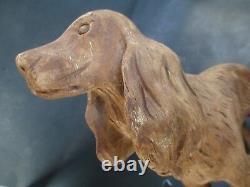 NICE vintage DOG old hand carved wood C1900's FOLK ART 12-1/2 Long 8-1/2 High