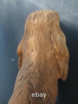 NICE vintage DOG old hand carved wood C1900's FOLK ART 12-1/2 Long 8-1/2 High