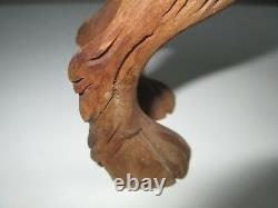 NICE vintage DOG old hand carved wood C1900's FOLK ART 12-1/2 Long 8-1/2 High