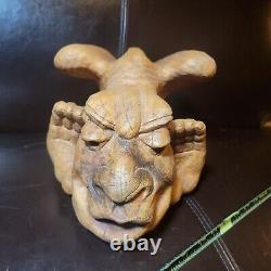 N. Weisman Carved Wood Dragon Devil Folk Art