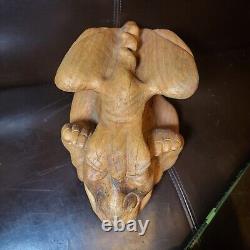 N. Weisman Carved Wood Dragon Devil Folk Art