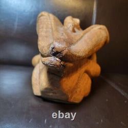 N. Weisman Carved Wood Dragon Devil Folk Art