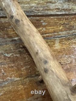 Native American Folk Art Walking Stick Cane Carved Wood Indian Chief American