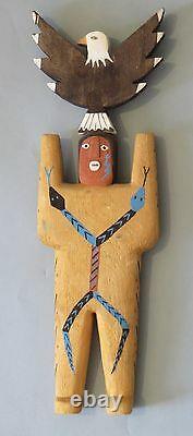 Navajo Folk Artist Harold Willeto, Carved Painted Male Yei Figure, 1994