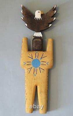 Navajo Folk Artist Harold Willeto, Carved Painted Male Yei Figure, 1994