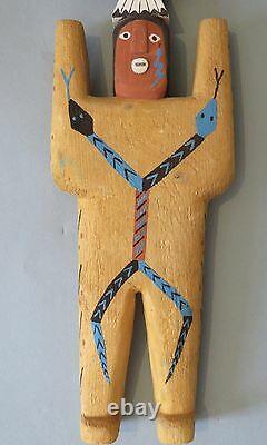 Navajo Folk Artist Harold Willeto, Carved Painted Male Yei Figure, 1994