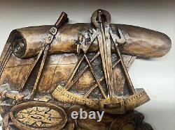 Navigation Co Pass Display Wood Carving by Art Inyo McKellips Antique Antique