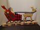 New Folk Art Hand Carved Santa With Sled Figments Of Folklore 14 Long