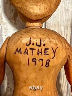 New York Jacob Mathey Folk Outsider Art Carved Rare Jimmy Carter Doll 1978